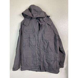Scottevest Sev Utility Jacket Coat Men Large Tec Gray Hooded Cargo Gray Military